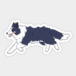 Cute running border collie illustration Sticker